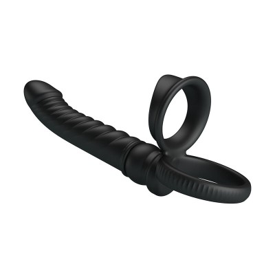 PRETTY LOVE - VIBRADOR ANAL MERRITT COM ANEL E VIBRAÇÃO PRETO - D-245954 - Dona Pimenta