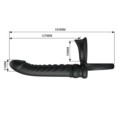 PRETTY LOVE - VIBRADOR ANAL MERRITT COM ANEL E VIBRAÇÃO PRETO - D-245954 - Dona Pimenta
