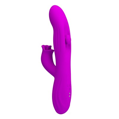 PRETTY LOVE - VIBRADOR OSCILATIVO YALANDA RABBIT COM DISPLAY DE LED ROXO - D-245943 - Dona Pimenta