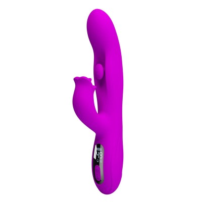 PRETTY LOVE - VIBRADOR OSCILATIVO YALANDA RABBIT COM DISPLAY DE LED ROXO - D-245943 - Dona Pimenta