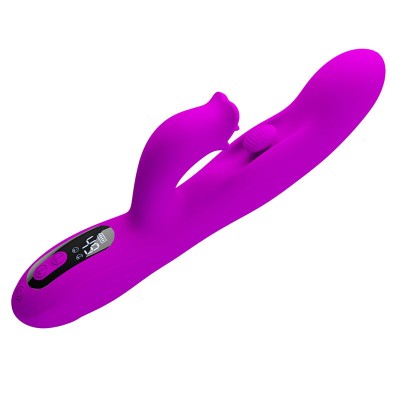 PRETTY LOVE - VIBRADOR OSCILATIVO YALANDA RABBIT COM DISPLAY DE LED ROXO - D-245943 - Dona Pimenta