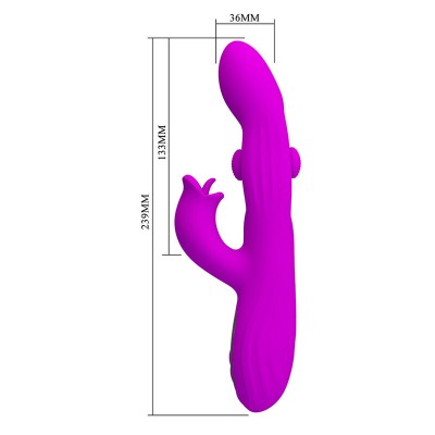 PRETTY LOVE - VIBRADOR OSCILATIVO YALANDA RABBIT COM DISPLAY DE LED ROXO - D-245943 - Dona Pimenta