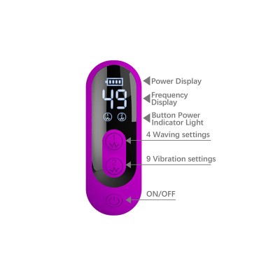 PRETTY LOVE - VIBRADOR OSCILATIVO YALANDA RABBIT COM DISPLAY DE LED ROXO - D-245943 - Dona Pimenta