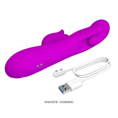 PRETTY LOVE - VIBRADOR OSCILATIVO YALANDA RABBIT COM DISPLAY DE LED ROXO - D-245943 - Dona Pimenta