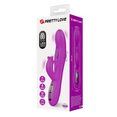 PRETTY LOVE - VIBRADOR OSCILATIVO YALANDA RABBIT COM DISPLAY DE LED ROXO - D-245943 - Dona Pimenta