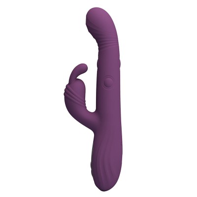 PRETTY LOVE - DEE VIBRADOR MULTIFUNCIONAL COELHO OSCILAÇÃO E PERCUSSÃO ROXO - D-245944 - Dona Pimenta
