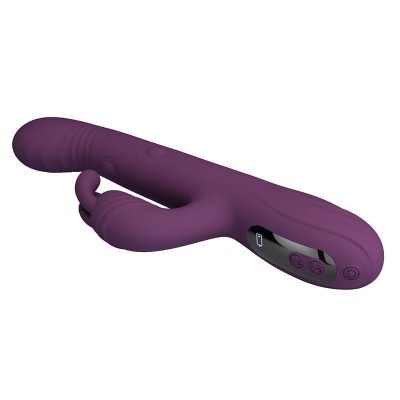 PRETTY LOVE - DEE VIBRADOR MULTIFUNCIONAL COELHO OSCILAÇÃO E PERCUSSÃO ROXO - D-245944 - Dona Pimenta
