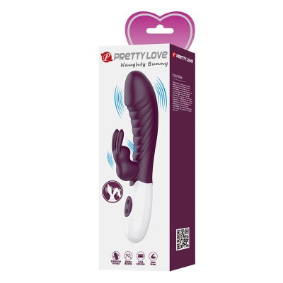 PRETTY LOVE - VIBRADOR COELHO NAUGHTY BUNNY COM 30 FUNÇÕES - ROXO - D-245971 - Dona Pimenta