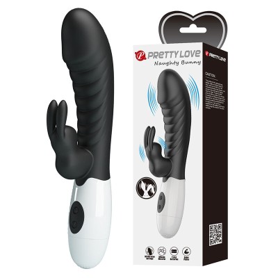 PRETTY LOVE - VIBRADOR COELHO NAUGHTY BUNNY COM 30 FUNÇÕES PRETO - D-245972 - Dona Pimenta