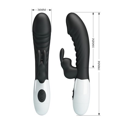 PRETTY LOVE - VIBRADOR COELHO NAUGHTY BUNNY COM 30 FUNÇÕES PRETO - D-245972 - Dona Pimenta