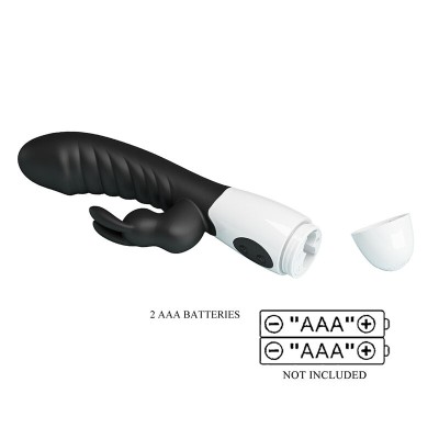 PRETTY LOVE - VIBRADOR COELHO NAUGHTY BUNNY COM 30 FUNÇÕES PRETO - D-245972 - Dona Pimenta