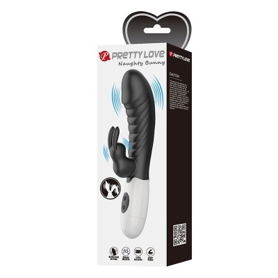 PRETTY LOVE - VIBRADOR COELHO NAUGHTY BUNNY COM 30 FUNÇÕES PRETO - D-245972 - Dona Pimenta