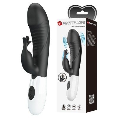 PRETTY LOVE - RASMUSSEN VIBRADOR COELHO COM 30 FUNÇÕES PRETO - D-245974 - Dona Pimenta
