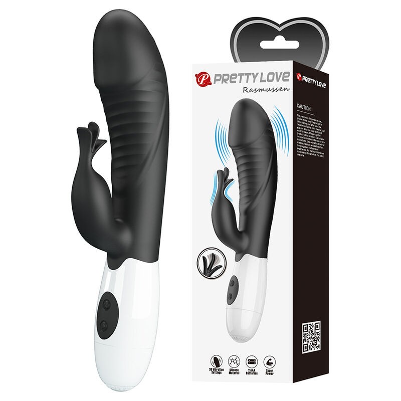 PRETTY LOVE - RASMUSSEN VIBRADOR COELHO COM 30 FUNÇÕES PRETO - D-245974 - Dona Pimenta