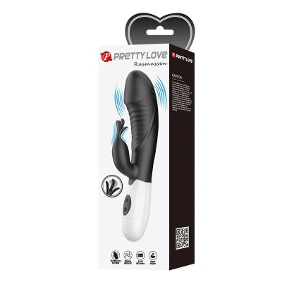 PRETTY LOVE - RASMUSSEN VIBRADOR COELHO COM 30 FUNÇÕES PRETO - D-245974 - Dona Pimenta