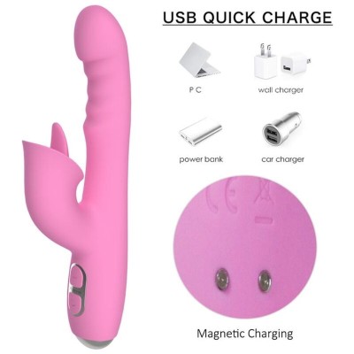 NALONE - T-MAY VIBRADOR MAGIC STICK COELHO - ROSA - D-246214 - Dona Pimenta