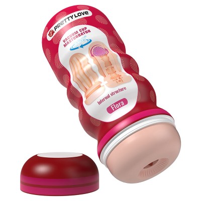 PRETTY LOVE - MASTURBADOR VAGINAL FLORA COM VENTOSA E TEXTURAS INTERNAS - D-245947 - Dona Pimenta