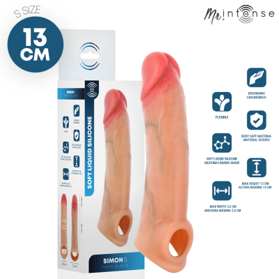 MR INTENSE - CAPA DE SILICONE PARA PÊNIS SIMON S 13 CM -Ø- 4 CM - D-245167 - Dona Pimenta