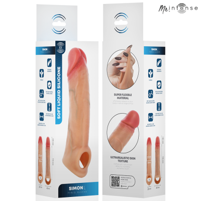 MR INTENSE - CAPA DE SILICONE PARA PÊNIS SIMON L 16 CM -Ø- 4,5 CM - D-245169 - Dona Pimenta