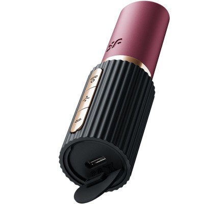 SATISFYER - PRO 2 KISS WAVE ESTIMULADOR DE CLITÓRIS GARNET / PRETO - D-242637 - Dona Pimenta