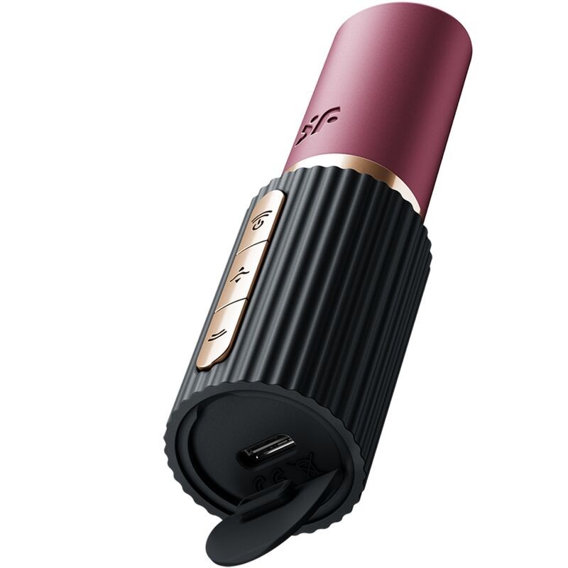 SATISFYER - PRO 2 KISS WAVE ESTIMULADOR DE CLITÓRIS GARNET / PRETO - D-242637 - Dona Pimenta