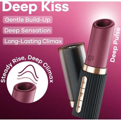 SATISFYER - PRO 2 KISS WAVE ESTIMULADOR DE CLITÓRIS GARNET / PRETO - D-242637 - Dona Pimenta