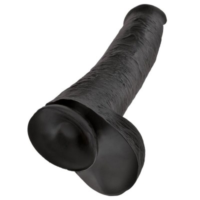 KING COCK - DILDO REALISTA COM TESTÍCULOS 38 CM PRETO - D-246330 - Dona Pimenta