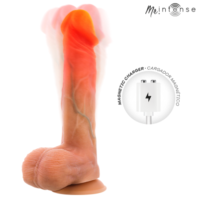 MR INTENSE - VIBRADOR LOGAN DE SILICONE COM EFEITO DE CALOR E CONTROLE REMOTO 20 CM -Ø- 4,1 CM - D-245164 - Dona Pimenta
