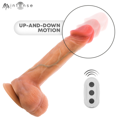 MR INTENSE - VIBRADOR LOGAN DE SILICONE COM EFEITO DE CALOR E CONTROLE REMOTO 20 CM -Ø- 4,1 CM - D-245164 - Dona Pimenta