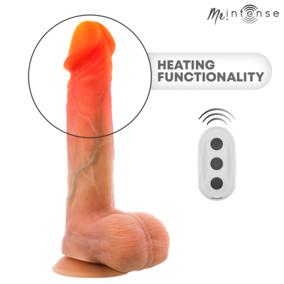 MR INTENSE - VIBRADOR LOGAN DE SILICONE COM EFEITO DE CALOR E CONTROLE REMOTO 20 CM -Ø- 4,1 CM - D-245164 - Dona Pimenta