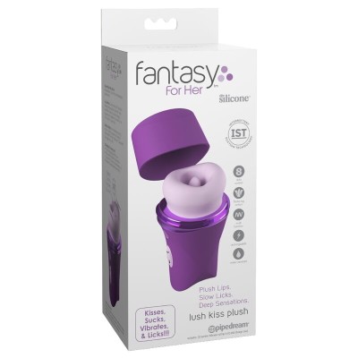 FANTASY FOR HER - LUSH KISS PLUSH PURPLE SUCTION & LICKING CLITORIAL TIMULATOR - D-246317 - Dona Pimenta