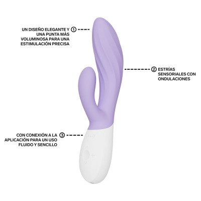 LELO - INA TWIST VIBRADOR DUPLO COELHO PARA PONTO G E CLITÓRIS LAVANDA - D-246390 - Dona Pimenta