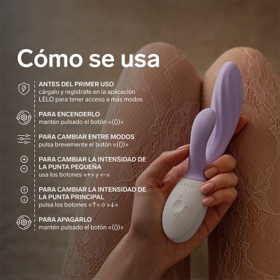 LELO - INA TWIST VIBRADOR DUPLO COELHO PARA PONTO G E CLITÓRIS LAVANDA - D-246390 - Dona Pimenta