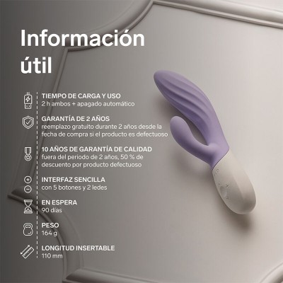LELO - INA TWIST VIBRADOR DUPLO COELHO PARA PONTO G E CLITÓRIS LAVANDA - D-246390 - Dona Pimenta