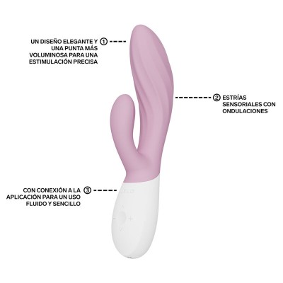 LELO - INA TWIST VIBRADOR DUPLO COELHO PARA PONTO G E CLITÓRIS LAVANDA - D-246390 - Dona Pimenta