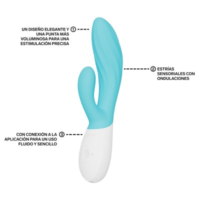 LELO - INA TWIST VIBRADOR DUPLO COELHO PARA PONTO G E CLITÓRIS LAVANDA - D-246390 - Dona Pimenta
