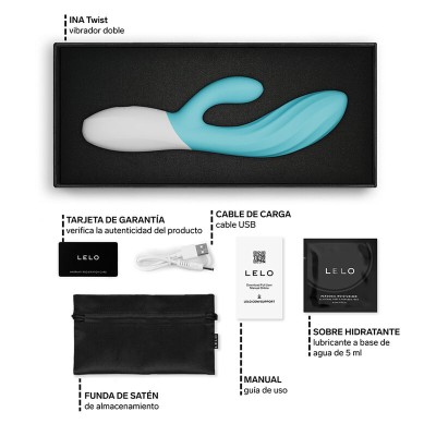 LELO - INA TWIST VIBRADOR DUPLO COELHO PARA PONTO G E CLITÓRIS LAVANDA - D-246390 - Dona Pimenta