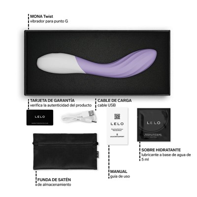 LELO - MONA TWIST VIBRADOR DE PONTO G RECARREGÁVEL COM CONTROLE POR APLICATIVO LAVANDA - D-246393 - Dona Pimenta