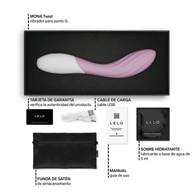 LELO - MONA TWIST VIBRADOR DE PONTO G RECARREGÁVEL COM CONTROLE POR APLICATIVO LAVANDA - D-246393 - Dona Pimenta