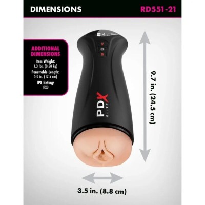 PDX ELITE - FAP-GASM - MASTURBADOR DE SUCÇÃO E VIBRAÇÃO INTERMITENTE - D-246342 - Dona Pimenta