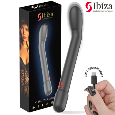 IBIZA - VIBRADOR DE PONTO G PRETO COM VIBRAÇÃO - D-245700 - Dona Pimenta