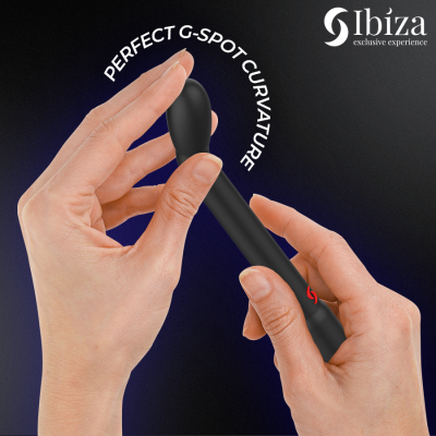 IBIZA - VIBRADOR DE PONTO G PRETO COM VIBRAÇÃO - D-245700 - Dona Pimenta