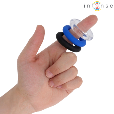 INTENSE - CONJUNTO DE 3 ANÉIS PENIANOS EM CORES VARIADAS - D-245650 - Dona Pimenta