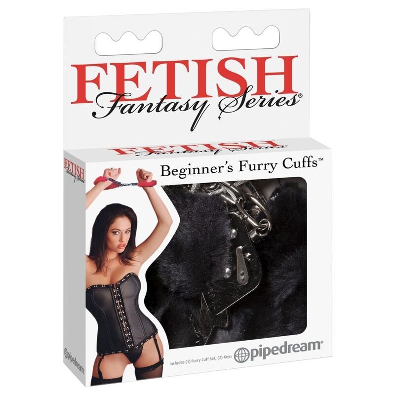 FETISH FANTASY FURRY CUFFS BLACK - PD3800-23 - Dona Pimenta