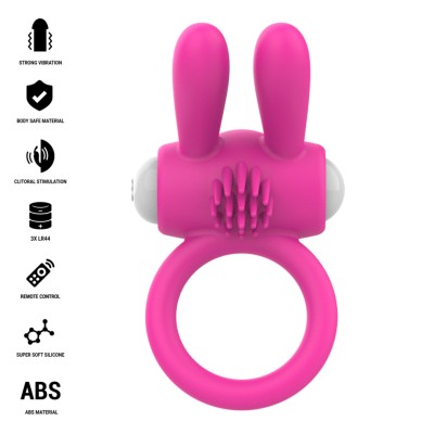 INTENSE - ANEL PENIANO VIBRATÓRIO HOPPS COM ESTIMULAÇÃO CLITÓRICA ROSA - D-246279 - Dona Pimenta