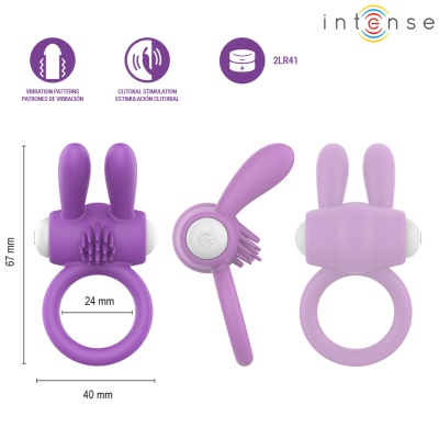 INTENSE - ANEL PENIANO VIBRATÓRIO HOPPS COM ESTIMULAÇÃO CLITÓRICA ROXO - D-246280 - Dona Pimenta