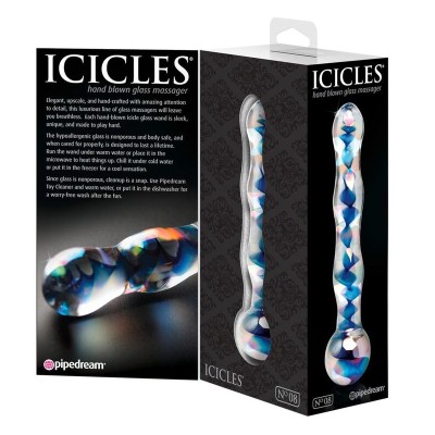 ICICLES NÚMERO 8 DILDO DE VIDRO SOPRADO À MÃO - PD2908-00