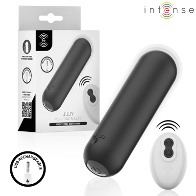 INTENSE - JUDY VIBRADOR BULLET RECARREGÁVEL COM CONTROLE REMOTO PRETO - D-246281 - Dona Pimenta