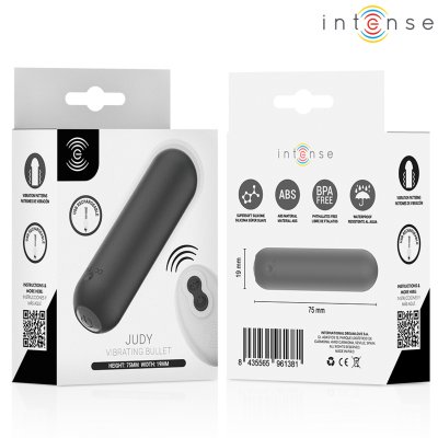 INTENSE - JUDY VIBRADOR BULLET RECARREGÁVEL COM CONTROLE REMOTO PRETO - D-246281 - Dona Pimenta