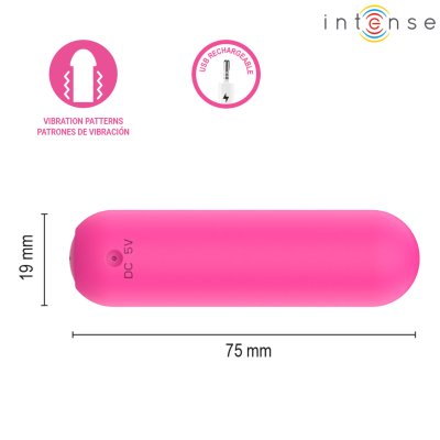 INTENSE - JUDY VIBRADOR BULLET RECARREGÁVEL COM CONTROLE REMOTO ROSA - D-246282 - Dona Pimenta